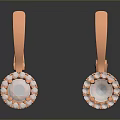 Elegant Rose Gold Earrings With Sparkling Gemstone And Crystal Inlaid Design