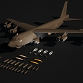 B52 Bomber B52H Stratosphere Fortress Long Range Strategic Bomber with Multiple Bombs 3d model