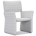 Modern Minimalist Single Chair With Light Gray Fabric And Unique Armrest Design