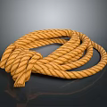 Yellow Coiled Knotted Durable Rope For Household Daily Use And Storage