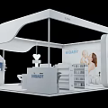 HiBABY Exhibition Booth With White Design Reception Counter And Baby Product Displays