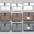 Modern wash basin counter basin combination 3d model