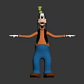 Goofy Character Figure With Green Hat Orange Shirt Blue Pants