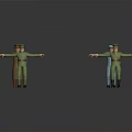 Military Soldier Models in Various Military Uniforms with Arms Outstretched Pose on Dark Background