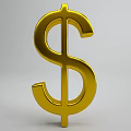 Golden Dollar Sign Wall Decor for Modern Home Interior Decoration