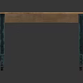 Practical Industrial Style Table With Wooden Texture Top And Green Metal Legs