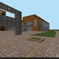 Modern School Building Exterior With White Orange Facade Multiple Floors And Balconies In Campus