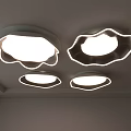 Modern Irregular Shape White Ceiling Lights With Soft Glow For Home Decor 3d model