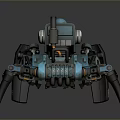 Blue Spider like Mechanical Robot Creature With Multiple Legs And Sensor Design Features 3d model