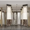 Modern Building Material Showroom With Colorful Wall Panels Sample Racks And Bright Lighting