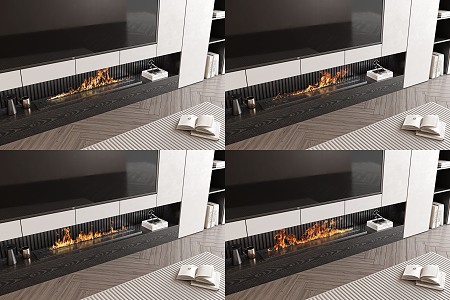 modern fireplace electronic fireplace stove video ornaments 3d model