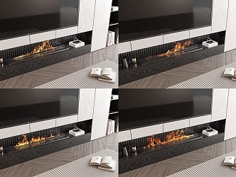 modern fireplace electronic fireplace stove video ornaments 3d model