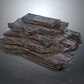 Natural Stacked Wood Stone Pieces Featuring Rustic Texture for Home Decor and Construction