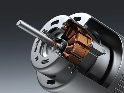High Precision Micro Motor Component For Mobile Digital Devices With Copper Coil And Rotor Structure 3d model