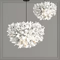 Modern White Fluffy Floral Inspired Chandelier for Stylish Contemporary Interior Decor