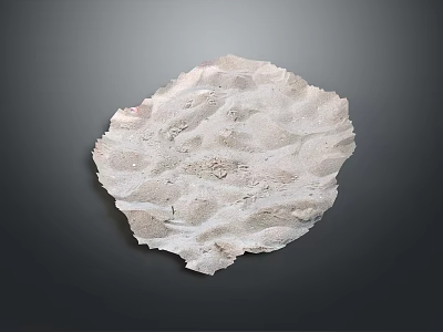 White Round Textured Piece With Rough Irregular Surface On Gray Background 3d model