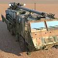 Military Functional Vehicle Featuring Camouflage Design Large Wheels And Top Mounted Weapon System