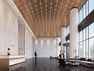 Modern Hall Corporate Lobby 3d model