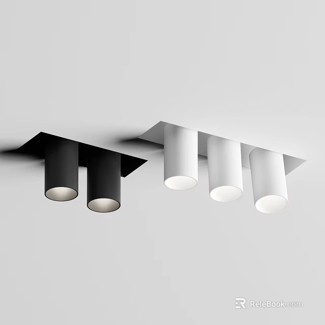 Modern Black And White Ceiling Mounted Downlights For Home Interior Design 3d model