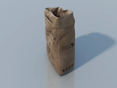 Brown Paper Bag Storage Basket With Cocoa River Print And Coffee Pattern For Home Organizing 3d model