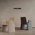 Stylish Modern POLIFORM Single Chair With Beige And Houndstooth Pattern Design 3d model