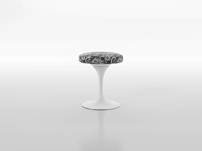 Modern stylish stool with patterned seat and white pedestal base design 3d model