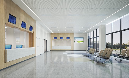 Modern Hospital Hall Infectious Building Foyer 3d model