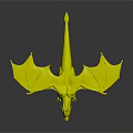 3D Dragon Creature Model with Brown Body Spotted Wings Purple Horns and Standing Stance
