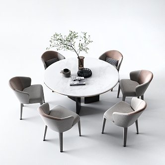 Modern table round table 3d model