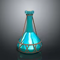 Turquoise Glass Vase With Crisscross Woven Rope Decoration For Household Decor