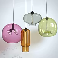 Modern Colorful Glass Pendant Lights with Diverse Shapes and Vibrant Hues for Interior Decor