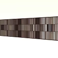 Feature Wall with Black White Vertical Stripes and Brown Wavy Patterns Design 3d model