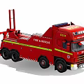 Red Fire Rescue Tow Truck with Functional Crane and Emergency Equipment for Emergency Response