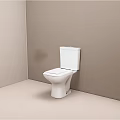 Modern White Toilet In Simple Bathroom With Light Gray Walls And Floor