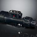 Black Weapon Scope With Red Dot Adjustment Knobs And Mounting Base 3d model