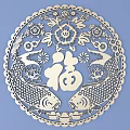 Traditional Circular Carving With Fu Character Double Fish Flowers And Lotus Decorative Design