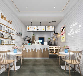 Modern Milk Tea Shop Beverage Shop 3d model