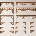 Traditional Intricate Wooden Carved Decorative Elements With Various Corner And Border Patterns