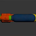 Colorful Red Water Gun Toy With Blue And Yellow Bottles For Kids Play