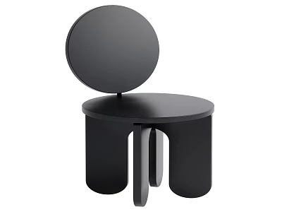 Black Modern Leisure Chair With Round Backrest Circular Seat And Cylindrical Legs 3d model