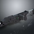 Modern Black Tactical Weapon With Flashlight Ergonomic Grip And Detailed Mechanical Structure 3d model