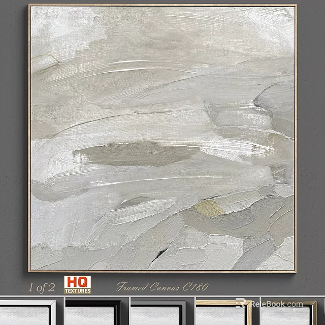 Elegant Modern Frame With Abstract Painting In Neutral Tones For Home Wall Decor 3d model 