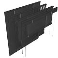 Black Window Blinds With Adjustable Modern Slats Design For Home Decor Use 3d model