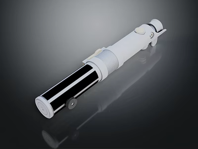 Modern Lightsaber With White And Black Color Detailed Handle And Sleek Design 3d model