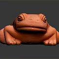 Unique Orange Ceramic Frog Shaped Planter with Lifelike Eyes and Limbs