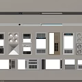 Home Control Panels With Various Designs Featuring Buttons Displays And Ventilation Grilles 3d model