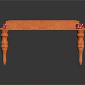 Orange Table With White Top Decorative Legs And Storage Compartments For Small Items