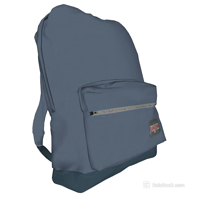 Stylish Blue Backpack With Front Pocket And Durable Fabric Design 3d model