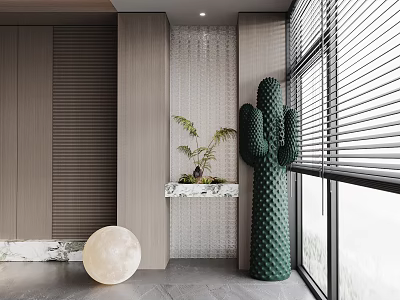 Indoor balcony decoration plant ornaments 3d model