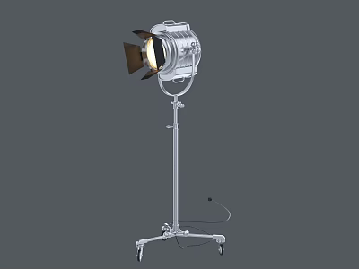 Professional Metal Floor Lamp With Adjustable Shade And Rolling Stand For Studio Lighting 3d model